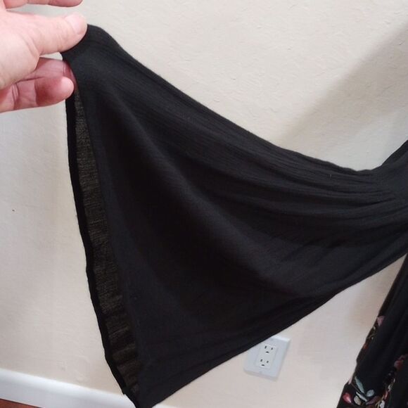 Free People Te Amo Black Embroidered Floral Boho Mini  Dress, Size M - Picture 12 of 16